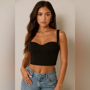 Great Jones Bustier Crop Top Black Sz. XS